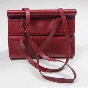 Vintage 1970s Bottega Veneta Red Leather Handbag